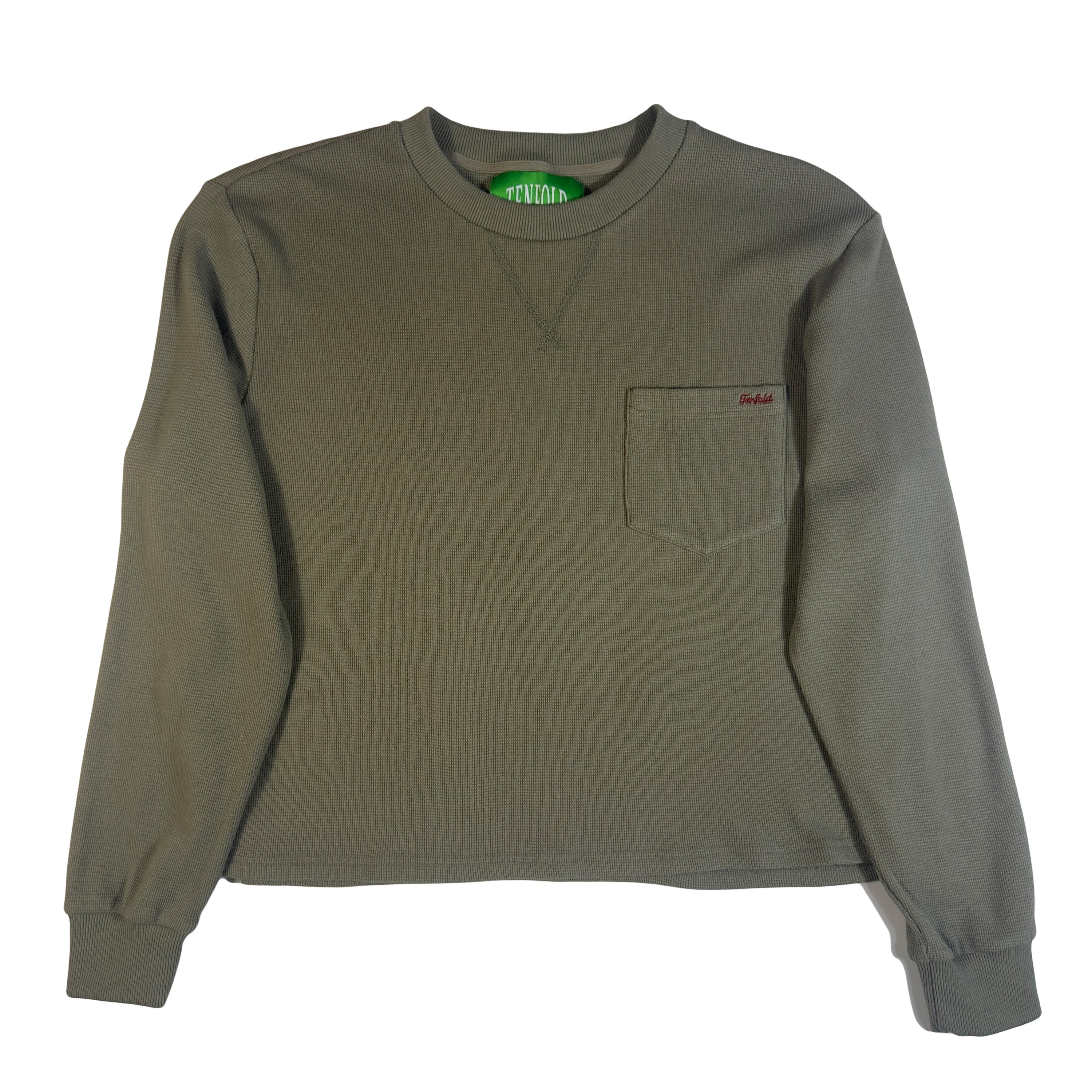 "Burnt Matcha" Waffle Knit Long sleeve