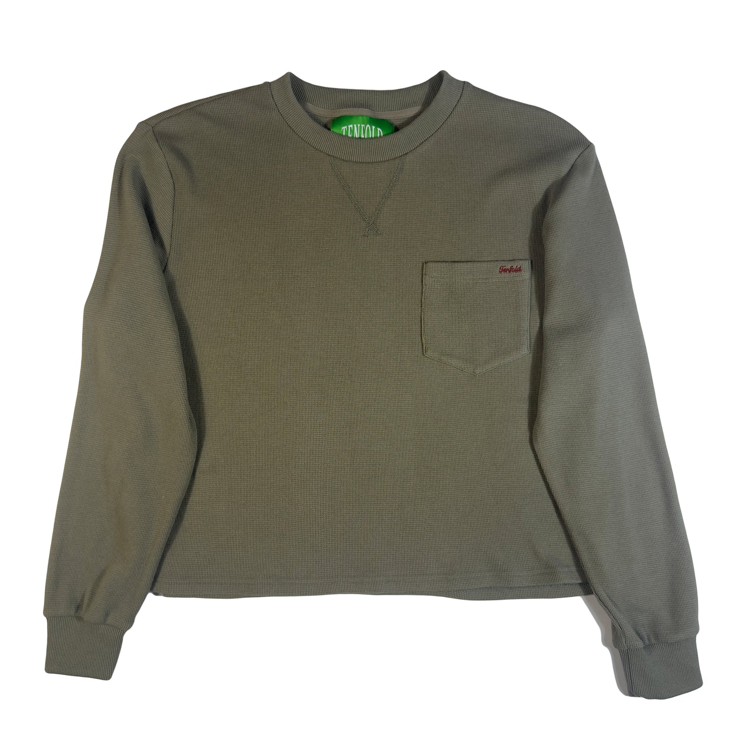 "Burnt Matcha" Waffle Knit Long sleeve