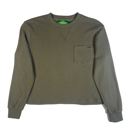 "Burnt Matcha" Waffle Knit Long sleeve