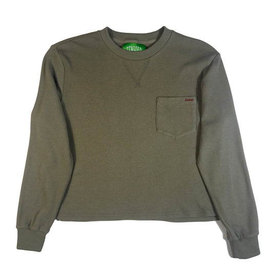 "Burnt Matcha" Waffle Knit Long sleeve